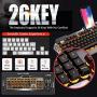 Rechargeable Keyboard and Mouse,Suspended Keycap Mechanical Feel Metal Panel Gaming Keyboard Mouse Combo,3800mAh Large Capacity Lithium Battery,Anti-ghosting (Black)