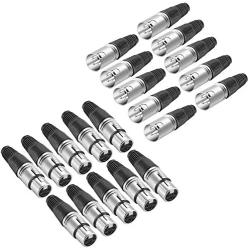 Neewer 20-Piece 3 Pin XLR Solder Type Connector - 10 Male and 10 Female Plug Cable Connector Microphone Audio Socket, Made of Zinc Alloy for High Conductivity and Ultra-low Noise (Metal End)