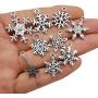 Snowflake Charm-100g (About 80-90pcs) Antique Silver Christmas Snowflake Charms Pendants for Crafting, Jewelry Findings Making Accessory for DIY Necklace Bracelet (M005)