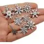 Snowflake Charm-100g (About 80-90pcs) Antique Silver Christmas Snowflake Charms Pendants for Crafting, Jewelry Findings Making Accessory for DIY Necklace Bracelet (M005)