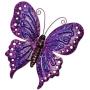 Bits and Pieces - Enameled Metal Purple Butterfly Wall Decor -Wall Décor - Wonderful Dimensional Details