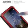 Feitenn Google Pixel 3A XL Case, Pixel 3A XL Case Heavy Duty, Gorilla Glass Armor Aluminum Alloy Metal Cover Bumper Military Shockproof Hard Defender Men Gift for Google Pixel 3A XL - Red