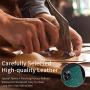 Neeliup Compatible with iPhone 12/12 Pro Magnetic Case, [Invisible Metal Plate Support Magnetic Car Mount][Premium PU Leather] Soft Silicone Bumper Ultra Slim Shockproof 6.1'' Cover-Green