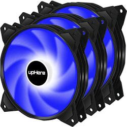 upHere Long Life 120mm 3-Pin High Airflow Quiet Edition Blue LED Case Fan for PC Cases, CPU Coolers, and Radiators 3-Pack,PF120BE3-3