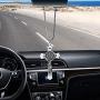EING Metal And Crystal Diamond Cross Jesus Christian Car Rear View Mirror Pendant Hanging Car Styling Accessories Auto Decoration,Silver