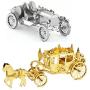 3D Metal Puzzle Models of A Royal Carriage and A Vintage Car - DIY Toy Metal Sheets Assembling Puzzle, 3D Puzzle – Pack of 2 3D Metal Puzzle Models of A Royal Carriage and A Vintage Car - DIY Toy Metal Sheets Assembling Puzzle, 3D Puzzle – Pack of 2
