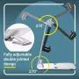 Olixar Smart Phone Holder for Desk Metal Construction - Adjustable - Anti-Slip Base and Convenient Charging Port - Fits All Smartphones & Tablets - Silver