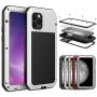iPhone 11 Pro Max Case, CarterLily Full Body Shockproof Dustproof Waterproof Aluminum Alloy Metal Gorilla Glass Cover Case for Apple iPhone 11 Pro Max 6.5 inch (White)