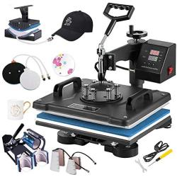 Weanas Pro 8 in 1 Combo Heat Press Machine 12'' x 15'' Digital Transfer Sublimation Swing-Away Machine for Hat/Mug/Hat Plate/Cap/T-Shirts