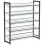 SONGMICS Shoe Rack, 5-Tier Stackable Shoe Storage Shelf, Metal Mesh, Flat or Angled Shoe Organizer for 20 to 25 Pairs of Shoes, Short Boots, High Heels, Cool Gray ULMR05GB SONGMICS Shoe Rack, 5-Tier Stackable Shoe Storage Shelf, Metal Mesh, Flat or Angled Shoe Organizer for 20 to 25 Pairs of Shoes, Short Boots, High Heels, Cool Gray ULMR05GB