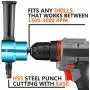 Dicfeos Double Head Metal Sheet Nibbler Cutter with Circle Cutting Accessories, Drill Attachment with Wrench and Parts, Maximum 14 Gauge Steel