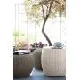 Keter Urban Knit Pouf Ottoman Set of 2 with Storage Table for Patio and Room Décor-Perfect for Balcony, Deck, and Outdoor Seating, Cream & Taupe
