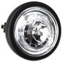 TASWK 6 1/2'' CREE LED Motorcycle Retro Black Clear Lens Headlight Halo Ring for Bobber Cafe Racer Cruiser Vintage Style