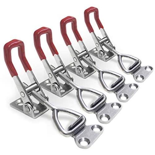 YUEPIN Toggle Clamp, 304 Stainless Steel Pull Latch Adjustable Holding Capacity 220Lbs (4001-4pcs)