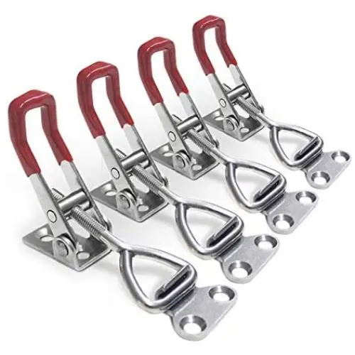 YUEPIN Toggle Clamp, 304 Stainless Steel Pull Latch Adjustable Holding Capacity 220Lbs (4001-4pcs) YUEPIN Toggle Clamp, 304 Stainless Steel Pull Latch Adjustable Holding Capacity 220Lbs (4001-4pcs)