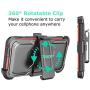 Tinysaturn Galaxy Luna Case, Galaxy Amp 2 Case, Galaxy Express 3 Case,J1 2016 Case, (TM) [Yvenus Series] [Red] Shock Absorbing Holster Belt Clip [Built-in Screen] Cover for Samsung Galaxy J1 2016