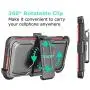 Tinysaturn Galaxy Luna Case, Galaxy Amp 2 Case, Galaxy Express 3 Case,J1 2016 Case, (TM) [Yvenus Series] [Red] Shock Absorbing Holster Belt Clip [Built-in Screen] Cover for Samsung Galaxy J1 2016