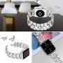 OULUCCI Bling Link Bands Compatible Apple Watch Band 38mm 40mm iWatch Series 6, SE, Series 5, Series 4, Series 3, Series 2, Series 1, Stainless Steel Metal Wristband Strap with Diamond Women Girls