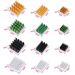 MakerFocus 12pcs Raspberry Pi 4B Heat Sink Set, Raspberry Pi 4B Aluminum Radiator Cooling Kit Cooler for Raspberry Pi 4B(3 Black/3 Silver /3 Green/3 Yellow)