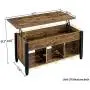 YAHEETECH Lift Top Coffee Table with Hidden Compartment & Shelf, Rustic Style Lift Tabletop Dining/Center Table for Living Room Reception, Solid Wood Legs YAHEETECH Lift Top Coffee Table with Hidden Compartment & Shelf, Rustic Style Lift Tabletop Dining/Center Table for Living Room Reception, Solid Wood Legs