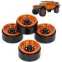 VGEBY 4pcs RC Rims 1.9in, Metal Beadlock Wheel Hub Rim Set Simulation CNC fit for 1/10 RC Car Climbing Car Accessory