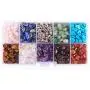 PH PandaHall 1 Box Chip Gemstone Beads Crushed Pieces Stone Irregular Shaped Beads with Tibetan Style Alloy Spacer Beads for Earring Bracelet Necklace Tree of Life Making Mixed Colors