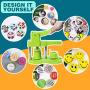 Happizza Installation-Free Button Maker Machine (3rd Gen)32mm(1.25 in), DIY Pin Button Maker Press Machine Kit, Badge Punch Press Machine with Free 500pcs Button Parts&Pictures&Circle Cutter