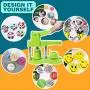 Happizza Installation-Free Button Maker Machine (3rd Gen)25mm(1 in), DIY Pin Button Maker Press Machine Kit, Badge Punch Press Machine with Free 500pcs Button Parts&Pictures&Circle Cutter&Magic Book