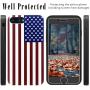 iProductsUS Wood Phone Case Compatible with iPhone 8Plus, 7Plus, 6Plus, 6s Plus and Magnetic Mount, American Flag Printed in USA,Built-in Metal Plate,TPU Rubber Protective White Cover (5.5'')