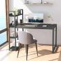 Cubicubi Computer Desk 47 inch with Storage Shelves Study Writing Table for Home Office,Modern Simple Style,Black