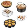 Air Fryer Accessories for Cosori Ninja and Philips, Set of 5/9, Fit all 3.7QT - 5.3QT - 5.8QT,Non-stick Barrel/Pan + Metal Holder + Multi-Purpose Rack with Skewers and Silicone Mat (set of 9) Air Fryer Accessories for Cosori Ninja and Philips, Set of 5/9, Fit all 3.7QT - 5.3QT - 5.8QT,Non-stick Barrel/Pan + Metal Holder + Multi-Purpose Rack with Skewers and Silicone Mat (set of 9)