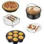 Air Fryer Accessories for Cosori Ninja and Philips, Set of 5/9, Fit all 3.7QT - 5.3QT - 5.8QT,Non-stick Barrel/Pan + Metal Holder + Multi-Purpose Rack with Skewers and Silicone Mat (set of 9) Air Fryer Accessories for Cosori Ninja and Philips, Set of 5/9, Fit all 3.7QT - 5.3QT - 5.8QT,Non-stick Barrel/Pan + Metal Holder + Multi-Purpose Rack with Skewers and Silicone Mat (set of 9)