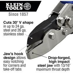 Klein Tools 86526 HVAC Tool V Notcher for Ductwork and Sheet Metal, Cuts 30-Degree V