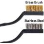 Topspeeder 12 Pieces Wire Brush (Stainless Steel + Brass) Scratch Brush, Curved Handle Masonry Brush Wire Bristle for Cleaning Welding Slag and Rust