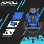 Homall Gaming Chair Computer Office Chair Ergonomic Desk Chair with Footrest Racing Executive Swivel Chair Adjustable Rolling Task Chair (Blue)