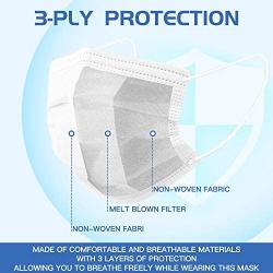 Disposable Face Masks 50 Pack, Eventronic 3 Ply Breathable Face Masks with Comfortable Elastic Ear Loop For Adults Men Women Teens (White)