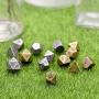 Jovitec 14 Pieces Metal Solid Zinc Alloy Game D&D Dices Set Durable Polyhedral Dice with Printed Numbers and Velvet Storage Bags for Game, Dungeons and Dragons, RPG, Math Teaching (B)