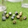 Jovitec 14 Pieces Metal Solid Zinc Alloy Game D&D Dices Set Durable Polyhedral Dice with Printed Numbers and Velvet Storage Bags for Game, Dungeons and Dragons, RPG, Math Teaching (B)