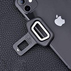 Car Seat Belt Clip(4 Pack), Mars Space Universal Seat Belt Buckle Insert Fashion Design Bottle Opener Automotive Metal Seat Belts Clip Widely Compatible Alarm Stopper