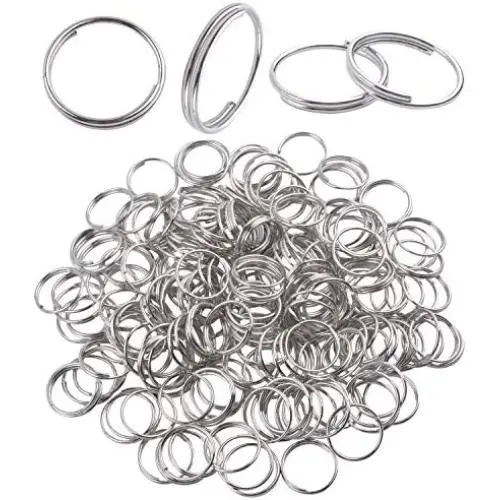 200 Pieces Metal Split Rings, 16mm Nickel Plated Double Loop Jump Rings Small Key Chain Rings Crystal Chandeliers Connectors for DIY Jewelry Making and Craft Ideas 200 Pieces Metal Split Rings, 16mm Nickel Plated Double Loop Jump Rings Small Key Chain Rings Crystal Chandeliers Connectors for DIY Jewelry Making and Craft Ideas