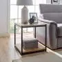 Tall Side End Table by CAFFOZ Furniture Designs |Brooklyn Series | Night Stand | Coffee Table |Storage Shelf | Sturdy | Easy Assembly | Brown Oak Wood Look Accent Furniture with Metal Frame Tall Side End Table by CAFFOZ Furniture Designs |Brooklyn Series | Night Stand | Coffee Table |Storage Shelf | Sturdy | Easy Assembly | Brown Oak Wood Look Accent Furniture with Metal Frame