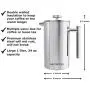 Mixpresso Stainless Steel French Press Coffee Maker 34 Oz 1L Double Wall Metal Insulation Coffee Press &Tea Brewer Easy Clean, And Easy Press