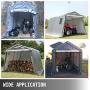 Happybuy Portable Storage Shed 10x10x7.8 ft, Portable Garage With Roll Up Door, Steel Metal Peak Roof Storage Shelter, Logic Portable Garage For Motorcycle Garden Patio Storage