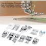 HelloCreate 11pcs/Set Sewing Machine Accessories, Household Sewing Machine Parts Quilting Zipper Walking Foot Presser Feet Kit