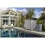 Keter Elite Store 4.6 x 2.7 Foot Resin Outdoor Storage Shed with Easy Lift Hinges, Perfect for Trash Cans, Yard Tools, and Pool Toys, ft, Grey & Black Keter Elite Store 4.6 x 2.7 Foot Resin Outdoor Storage Shed with Easy Lift Hinges, Perfect for Trash Cans, Yard Tools, and Pool Toys, ft, Grey & Black