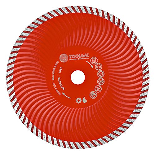 TOOLGAL Diamond Blade 9'' for Masonry - Wet and Dry Cutting of Concrete/Roof Tiles/Stone - ⅞” Arbor fit to Angle Grinders, Circular Saws, Masonry Saws, Tilesaw and Cutoff Cutters