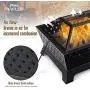 PHI VILLA Fire Pits Outdoor Wood Burning, 34'' x 26'' Rectangular Deep Bowl Large Patio Firepit with Spark Screen, Poker & Metal Grate PHI VILLA Fire Pits Outdoor Wood Burning, 34'' x 26'' Rectangular Deep Bowl Large Patio Firepit with Spark Screen, Poker & Metal Grate