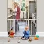 Cumbor 51.6-Inch Baby Gate Extra Wide, Easy Walk Thru Dog Gate for The House, Auto Close Baby Gates for Stairs, Doorways, Includes 2.75'', 5.5'' and 11'' Extension Kit, Mounting Kit