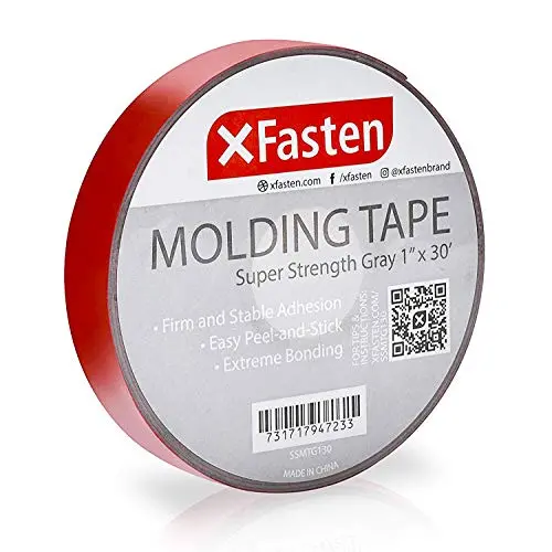 XFasten Super Strength Automotive Molding Tape, Gray, 1-Inch x 30-Foot, Double Sided Exterior Mounting Tape for Auto Body Molding, Trim, Side Mirror, Emblem, Nameplate and Outdoor Applications XFasten Super Strength Automotive Molding Tape, Gray, 1-Inch x 30-Foot, Double Sided Exterior Mounting Tape for Auto Body Molding, Trim, Side Mirror, Emblem, Nameplate and Outdoor Applications