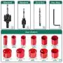 Bi-Metal Hole Saw Kit, HYCHIKA 17 Pcs High Speed Steel 3/4 inches- 2-1/2 inches Set in Case with Mandrels, Durable High Speed Steel, Perfect for Drilling PVC Board, Metal, and Plastic Plate Bi-Metal Hole Saw Kit, HYCHIKA 17 Pcs High Speed Steel 3/4 inches- 2-1/2 inches Set in Case with Mandrels, Durable High Speed Steel, Perfect for Drilling PVC Board, Metal, and Plastic Plate